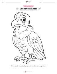 Aperçu de la feuille de travail imprimable Condor des Andes