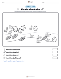 Aperçu de la feuille de travail imprimable Condor des Andes