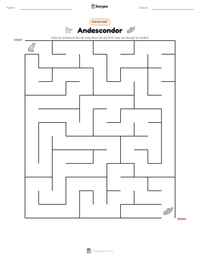 Andescondor afdrukbare werkblad voorbeeld