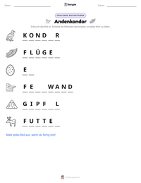 Andenkondor druckbare Arbeitsblatt Vorschau