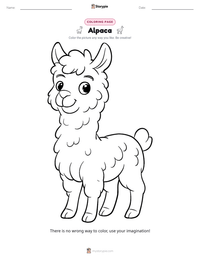 Alpaca printable worksheet preview