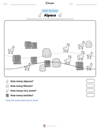 Alpaca printable worksheet preview