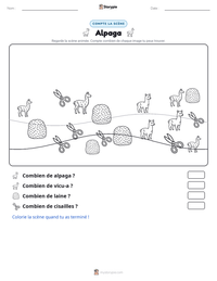Aperçu de la feuille de travail imprimable Alpaga