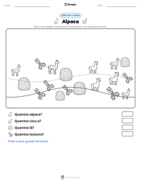 Prévia da folha de atividades imprimível Alpaca