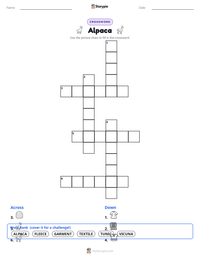 Alpaca printable worksheet preview