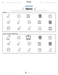 Alpaca printable worksheet preview