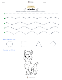 Alpaka druckbare Arbeitsblatt Vorschau