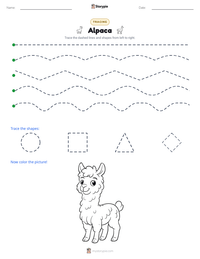 Alpaca printable worksheet preview