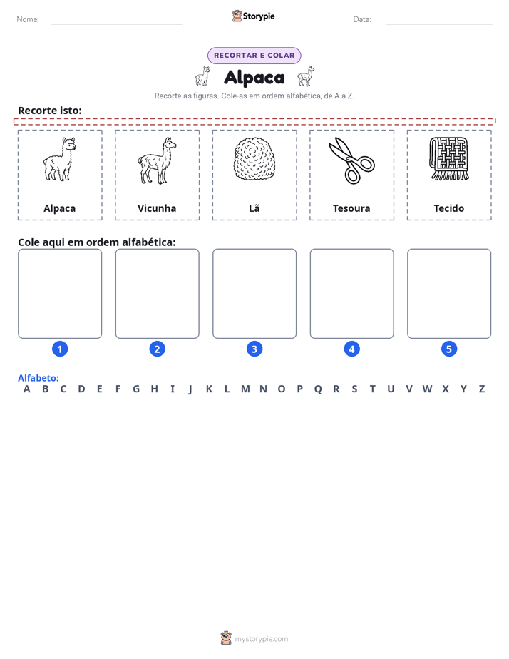 Recortar & Colar Alfabeto
