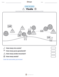 Vicuña printable worksheet preview