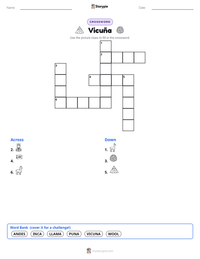 Vicuña printable worksheet preview
