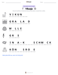 Vikunja druckbare Arbeitsblatt Vorschau