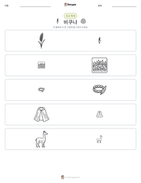 비쿠냐 인쇄 가능한 워크시트 미리보기