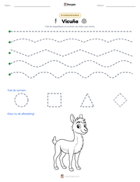 Vicuña afdrukbare werkblad voorbeeld