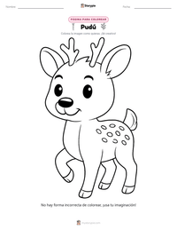 Vista previa de la hoja de trabajo imprimible de Pudú