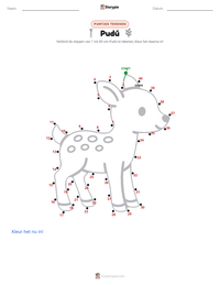 Pudú afdrukbare werkblad voorbeeld