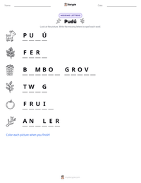 Pudú printable worksheet preview