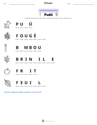 Aperçu de la feuille de travail imprimable Pudú