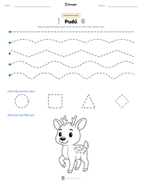 Pudú druckbare Arbeitsblatt Vorschau