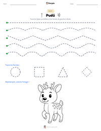 Aperçu de la feuille de travail imprimable Pudú