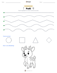 Pudú afdrukbare werkblad voorbeeld