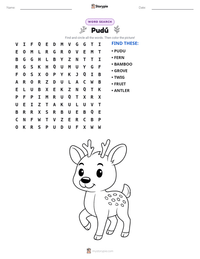 Pudú printable worksheet preview