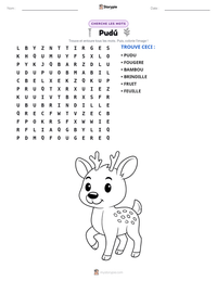 Aperçu de la feuille de travail imprimable Pudú