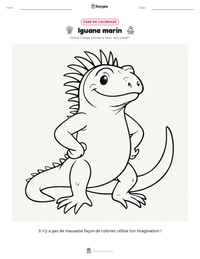 Aperçu de la feuille de travail imprimable Iguane marin