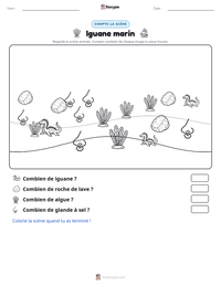 Aperçu de la feuille de travail imprimable Iguane marin