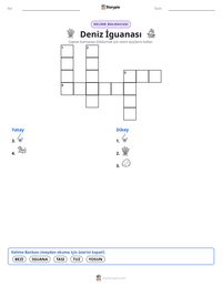 Deniz İguanası yazdırılabilir çalışma sayfası önizlemesi