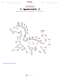 Aperçu de la feuille de travail imprimable Iguane marin