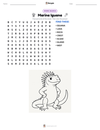 Marine Iguana printable worksheet preview