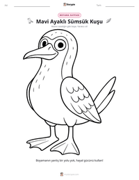 Mavi Ayaklı Sümsük Kuşu yazdırılabilir çalışma sayfası önizlemesi