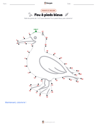 Aperçu de la feuille de travail imprimable Fou à pieds bleus