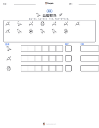 蓝脚鲣鸟 可打印工作表预览