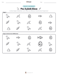 Aperçu de la feuille de travail imprimable Fou à pieds bleus