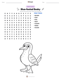 Blue-footed Booby printable worksheet preview