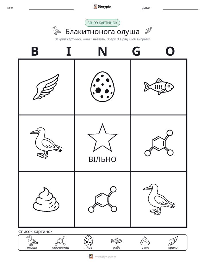 Бінго з Малюнками