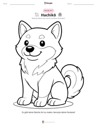 Hachikō druckbare Arbeitsblatt Vorschau