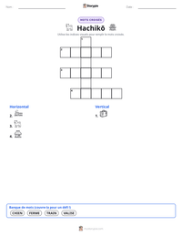 Aperçu de la feuille de travail imprimable Hachikō