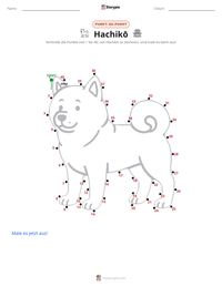 Hachikō druckbare Arbeitsblatt Vorschau
