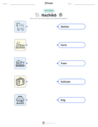 Hachikō printable worksheet preview