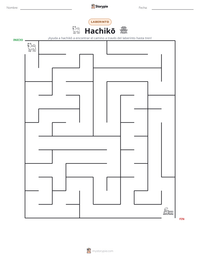 Vista previa de la hoja de trabajo imprimible de Hachikō