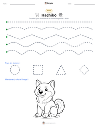 Aperçu de la feuille de travail imprimable Hachikō