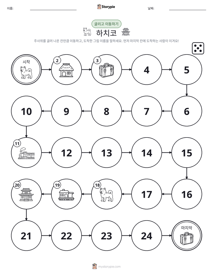 주사위 굴리고 이동하기 게임