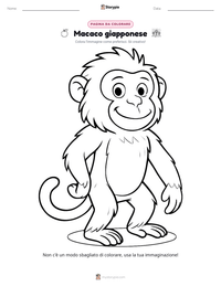 Anteprima della scheda stampabile di Macaco giapponese