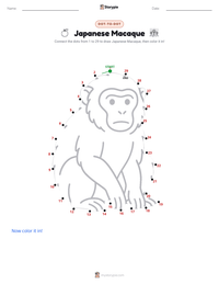 Japanese Macaque printable worksheet preview