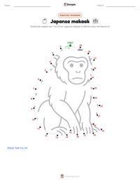 Japanse makaak afdrukbare werkblad voorbeeld