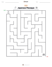 Japanese Macaque printable worksheet preview