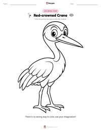 Red-crowned Crane printable worksheet preview